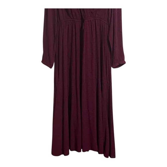LOFT Elegant Long Sleeve Dress in Rich Burgundy, Size M - Picture 4 of 11